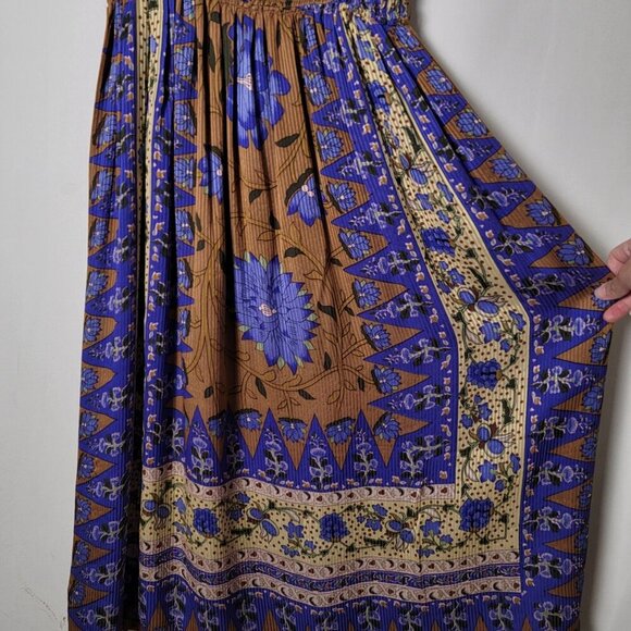 Vintage UMI Collections by Anne Crimmins Silk Gypsy Floral Boho Maxi Dress 8 - Picture 5 of 12